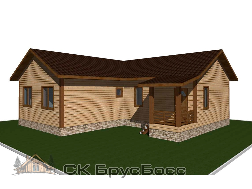 Дом из бруса № 44 (размер 11,5х12,4)Обычный 150х150