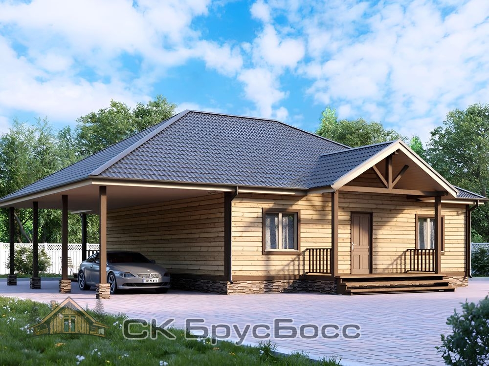 Дом из бруса № 48 (размер 14,5х15)Обычный 150х150