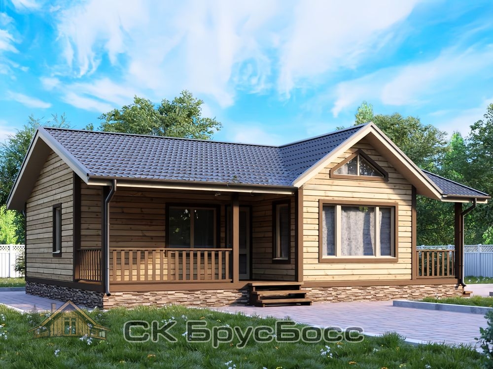 Дом из бруса № 49 (размер 8,7х10,9)Обычный 150х150